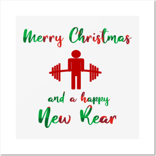 Merry Christmas Fitmas Gym Quote Posters and Art